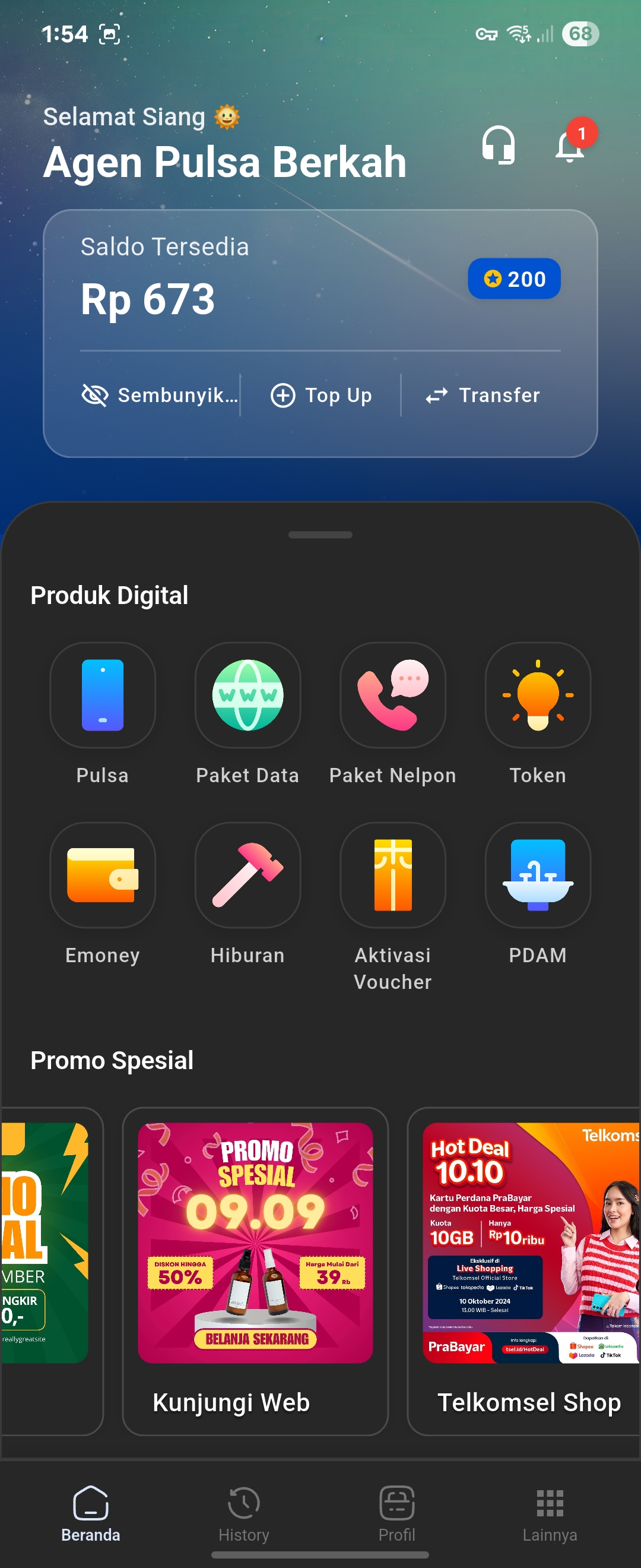 Beranda (Mode Gelap)