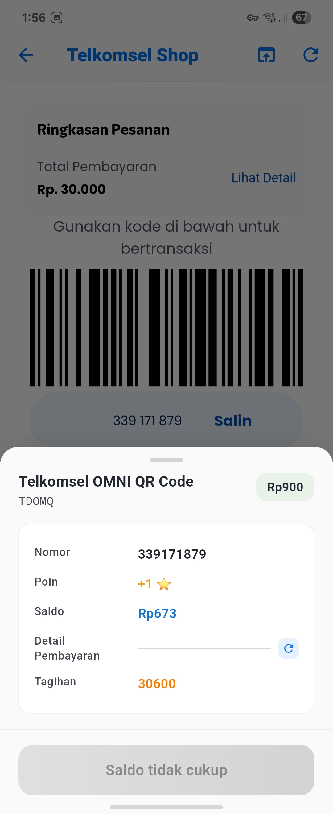 Transaksi Telkomsel Omni
